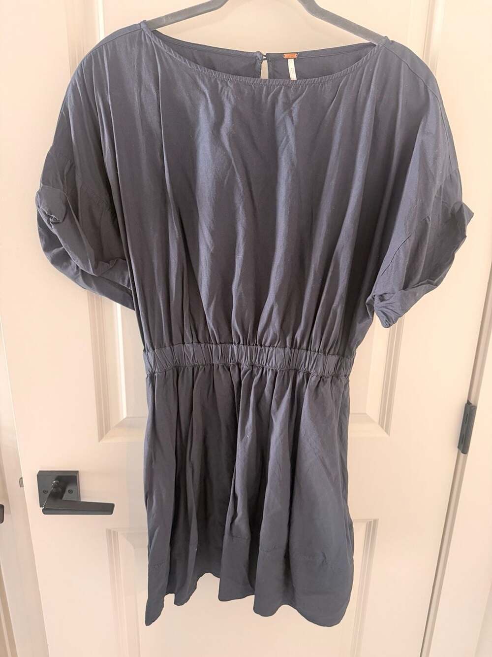 Free People Dress Charcoal Grey Cotton Short Sleeve Size S